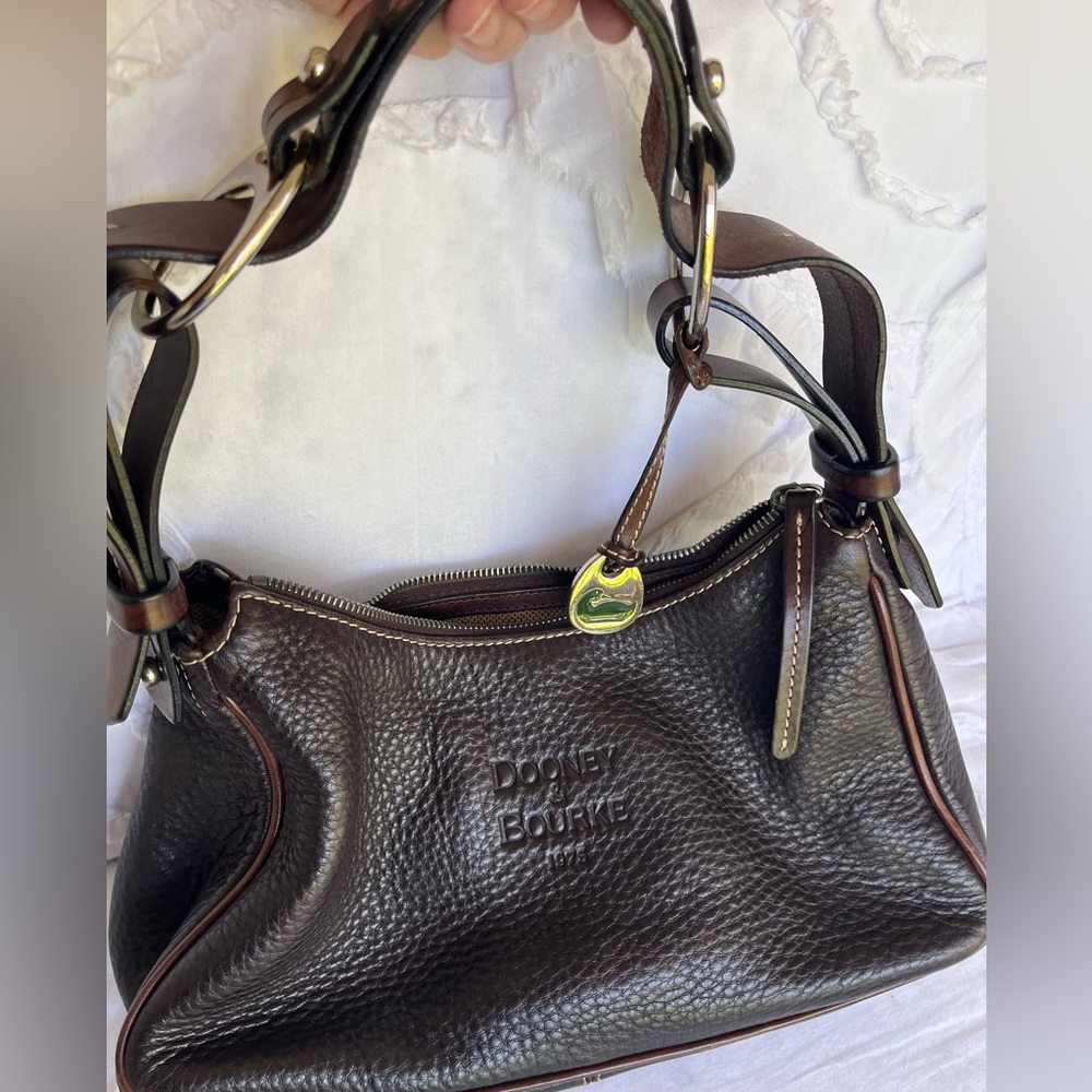 Dooney & Bourke Brown Pebbled Leather Shoulder Bag